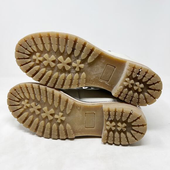 [Bos & Co.] White Howe Waterproof Ankle High Lug Sole Leather Boots Size 40 US 9 - Picture 12 of 12